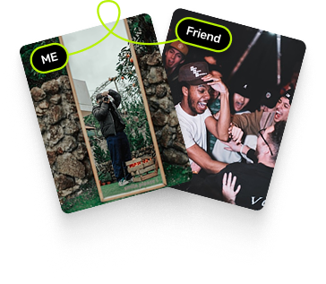 My photo and a friend's photo, connected